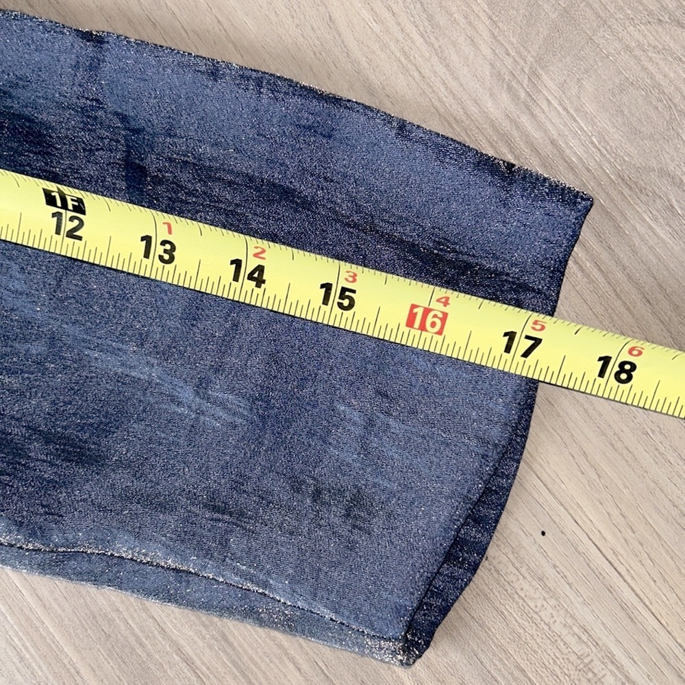 Alex Evenings Button Up Jacket Tie Belt L Blue Shimmer Formal  Evening Wedding - Picture 13 of 13